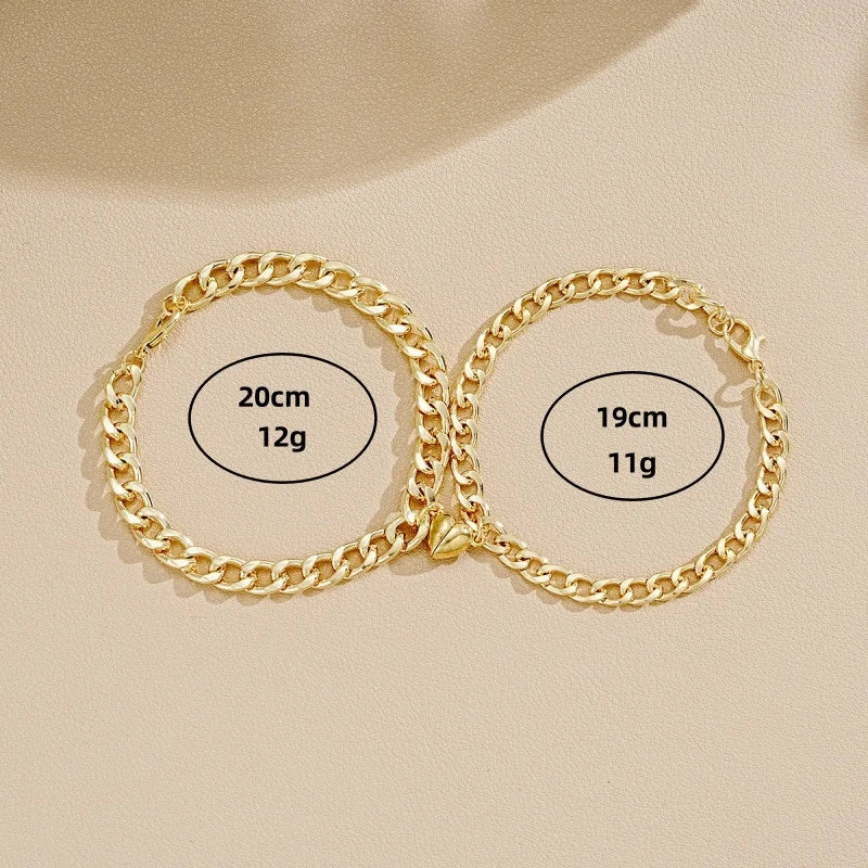 Magnetic Heart Connection Couple Bracelets - Stainless Steel