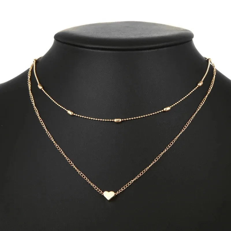 Heart Pendant Layered Necklace