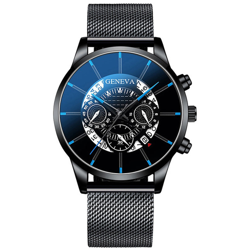 Men's Business Mesh Watch - Quartz Calendar Display