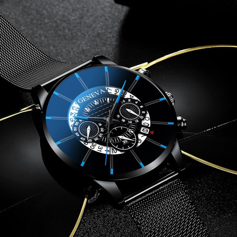 Men's Business Mesh Watch - Quartz Calendar Display