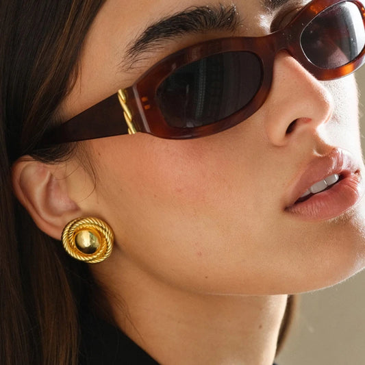 Waterproof Gold Geometric Studs - Stainless Steel Earrings