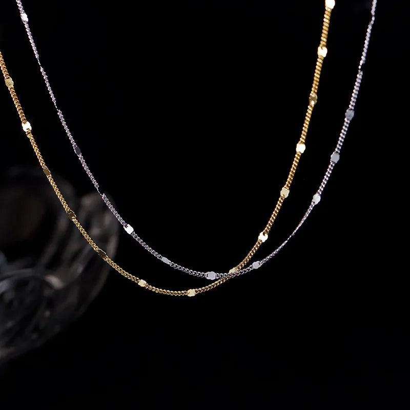 Women's Square Element Anklet - Delicate Sparkling Chain